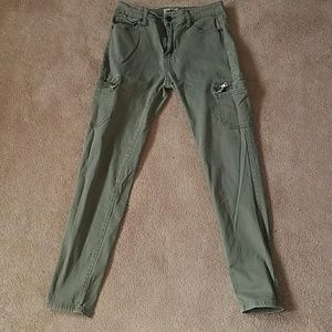 Forest green denim skinny jeans